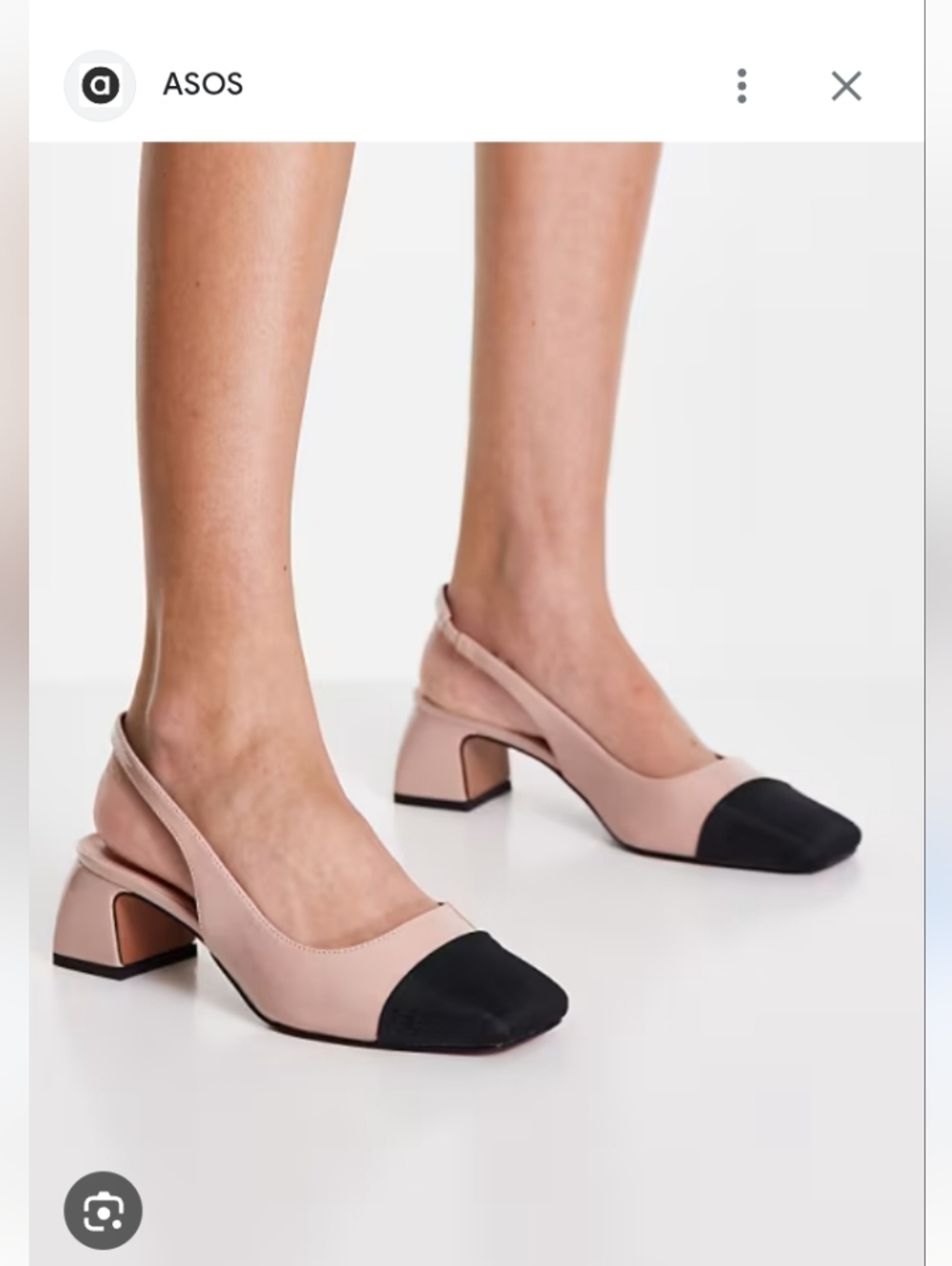 ASOS Two-Tone Beige and Black Slingback Block Heels